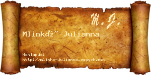 Mlinkó Julianna névjegykártya